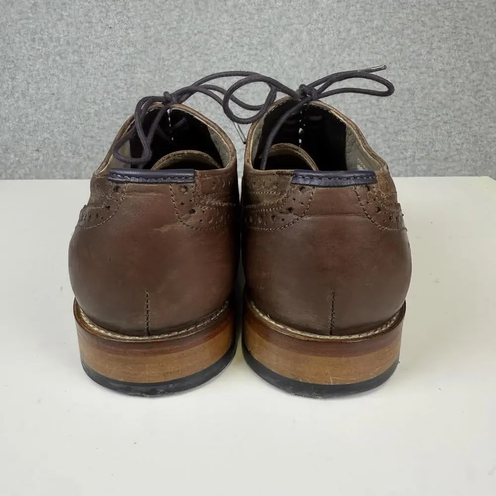 Clarks Men's Size 9 Brown Genuine Leather Brogue Dress Shoes Lace Up